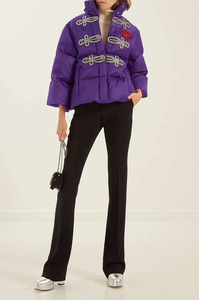 фото Фиолетовая куртка с блестящей аппликацией Gucci