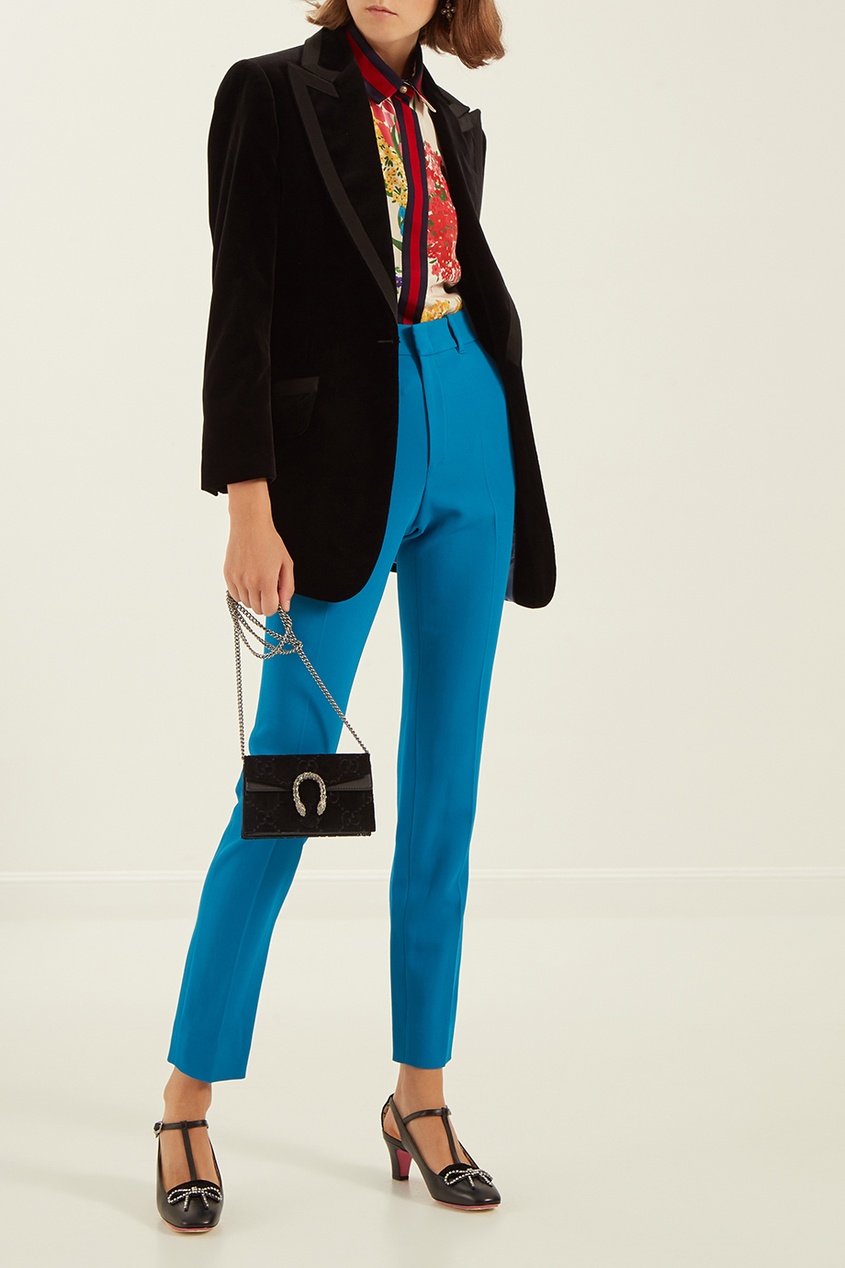 фото Голубые укороченные брюки Gucci