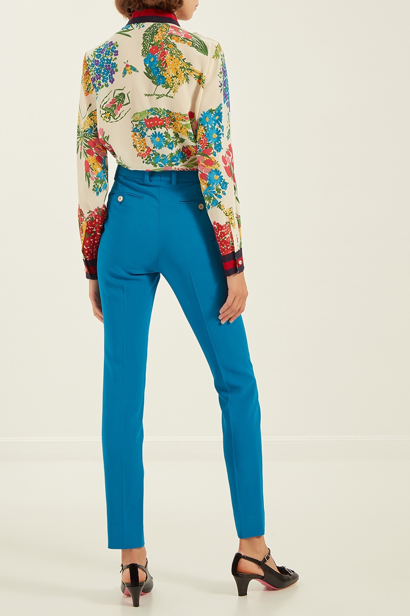 фото Голубые укороченные брюки Gucci