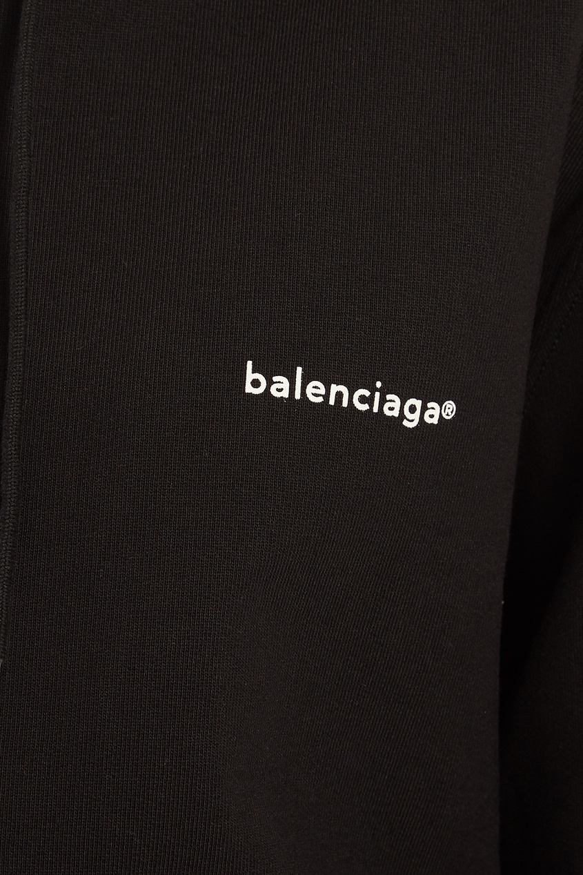 фото Черное хлопковое худи balenciaga