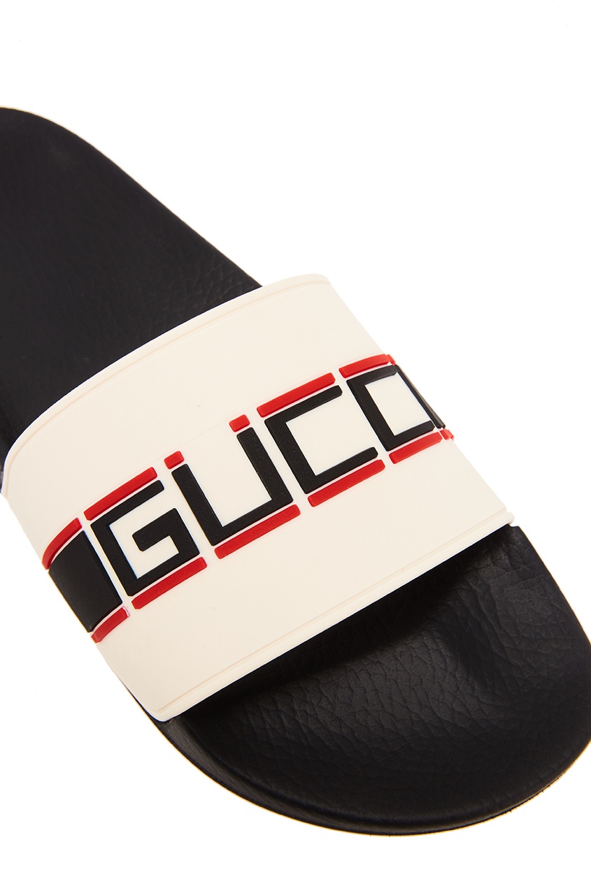 фото Шлепанцы с ярким логотипом gucci