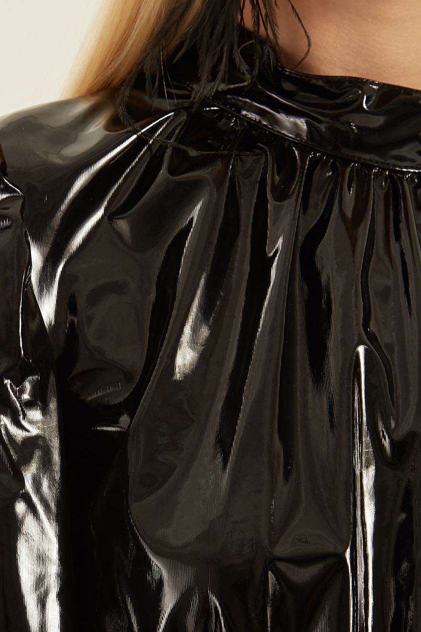 фото Черное виниловое платье msgm