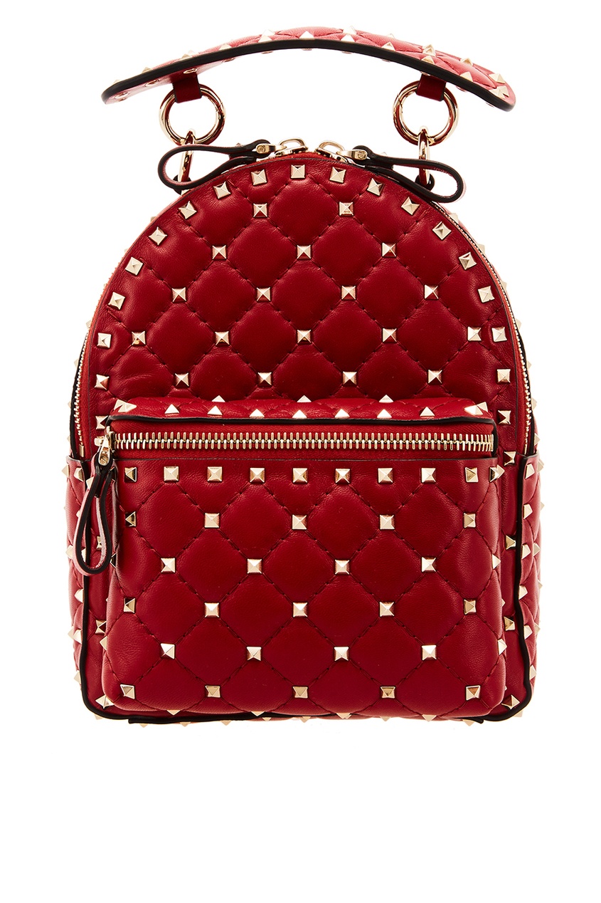 фото Красный рюкзак garavani rockstud valentino garavani