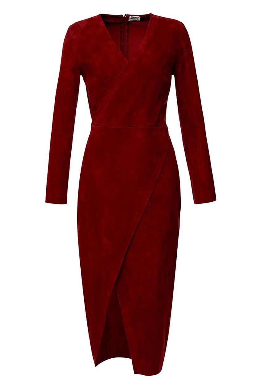 фото Красное замшевое платье izeta