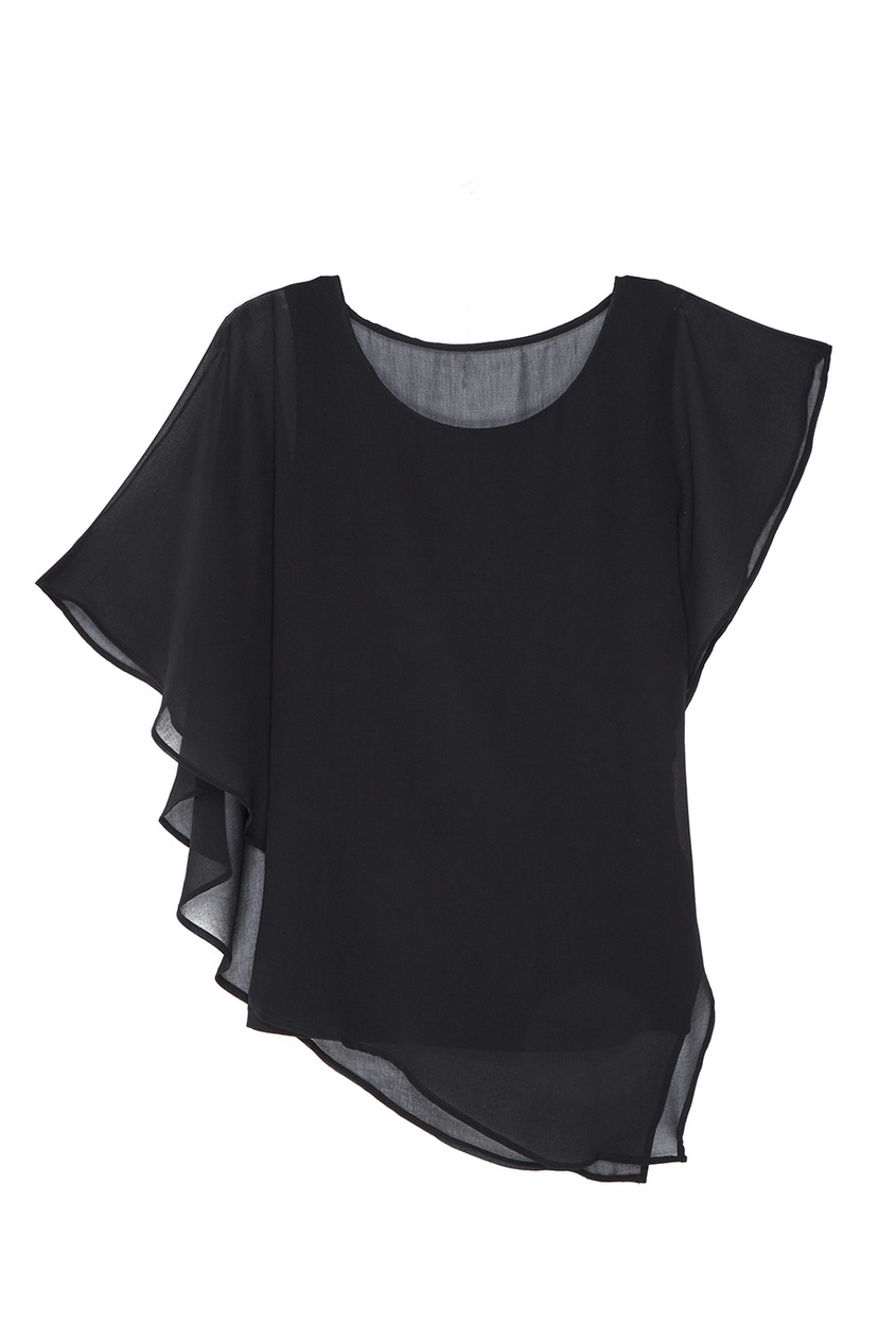 фото Свободная черная блузка adolfo dominguez