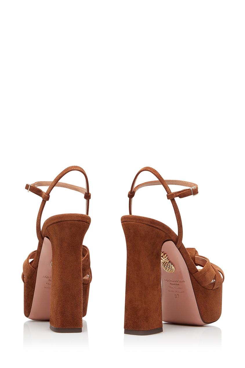 фото Коричневые босоножки baba plateau sandal 125 aquazzura