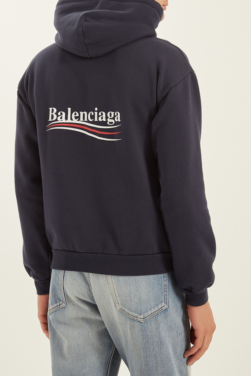 фото Синяя толстовка с капюшоном Balenciaga man