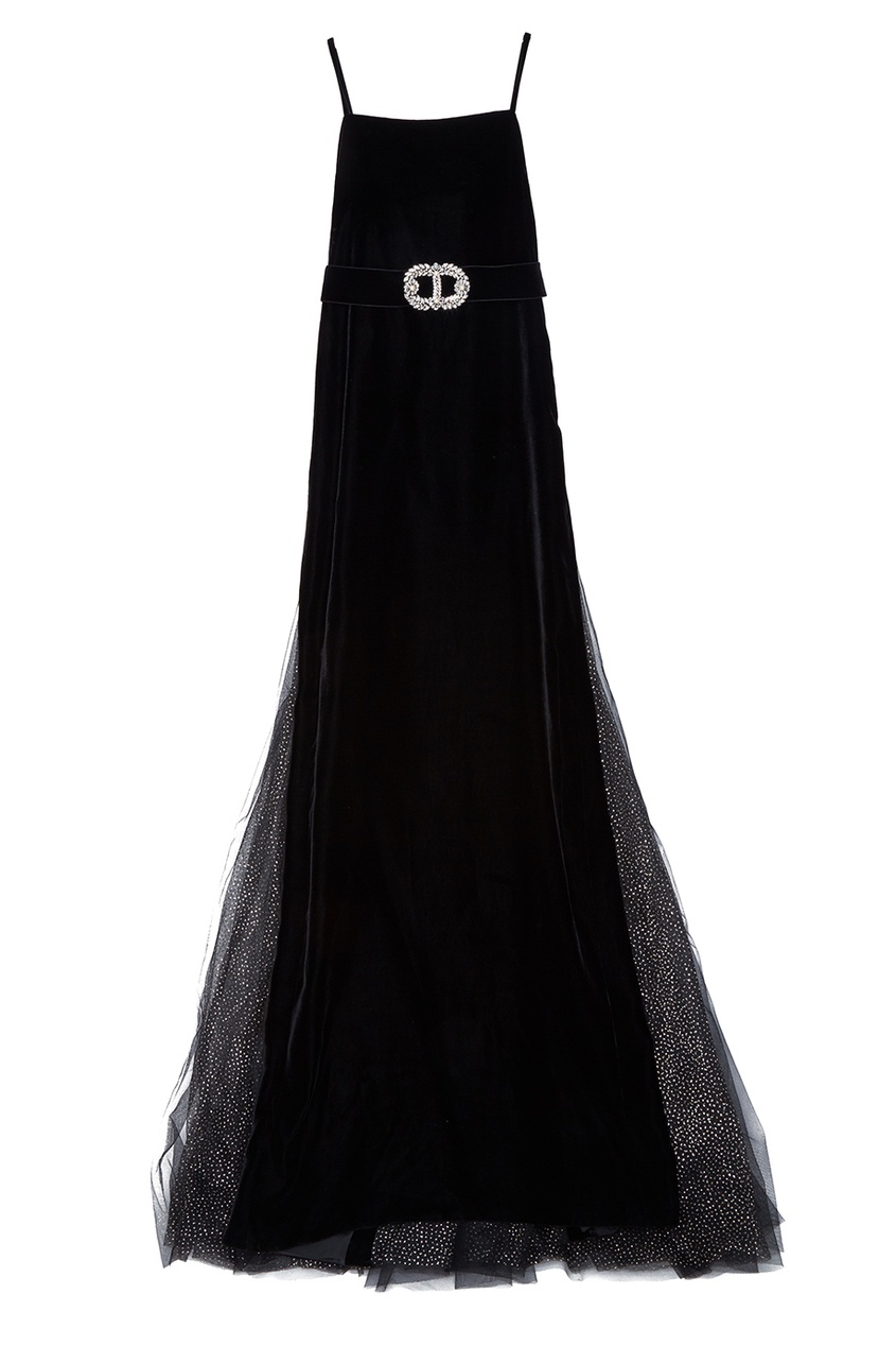 фото Черное платье на тонких бретелях gucci