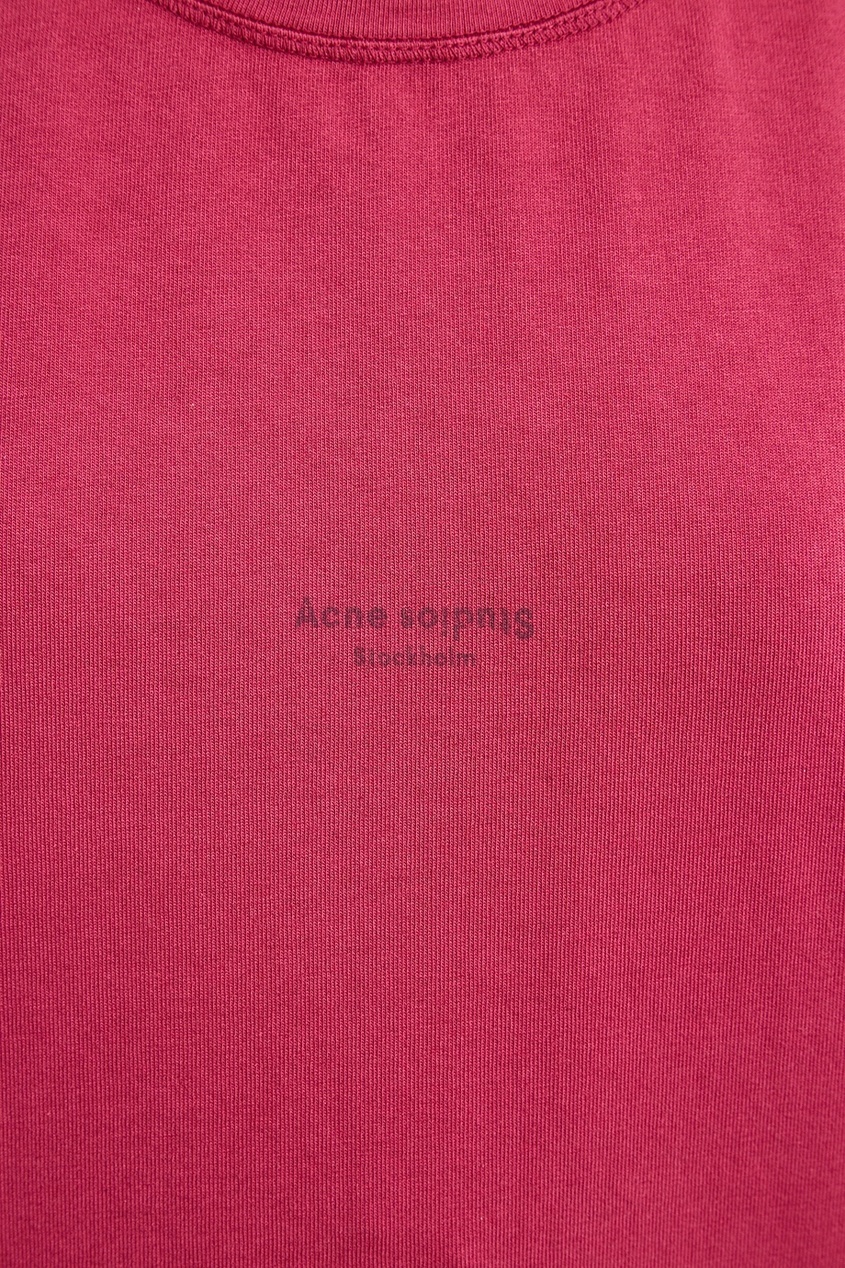 фото Розовая хлопковая футболка tohnek acne studios