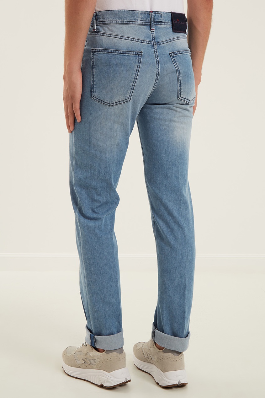 фото Выбеленные голубые джинсы Kiton