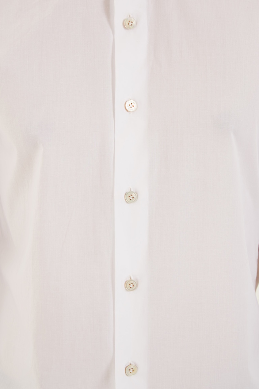 фото Белая хлопковая рубашка kiton