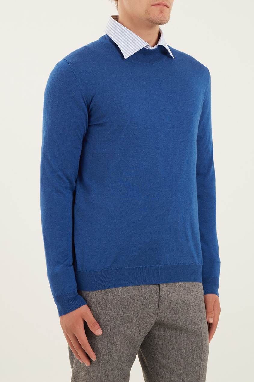 фото Синий пуловер kiton