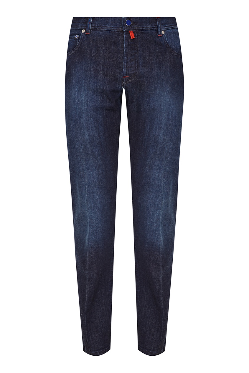 фото Синие джинсы с застежкой на пуговицы Kiton