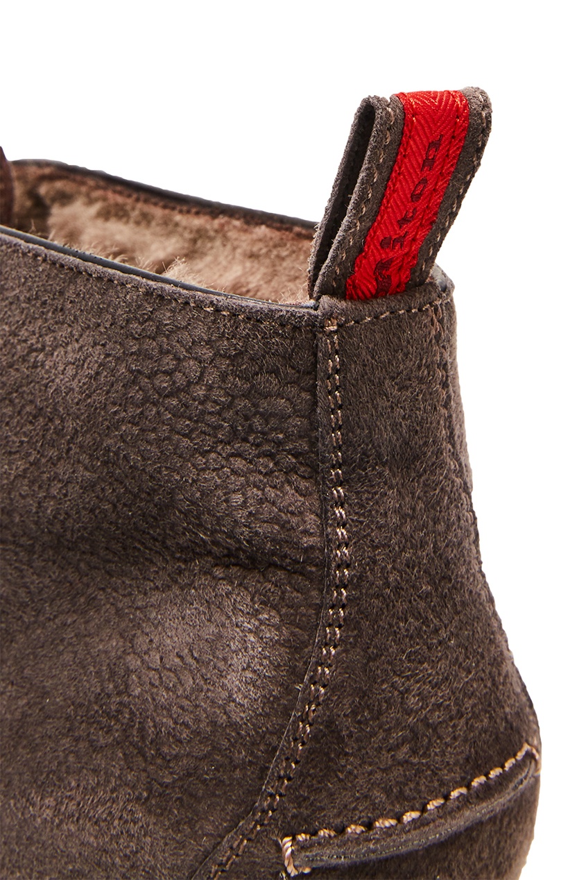 фото Кожаные ботинки с меховой подкладкой kiton