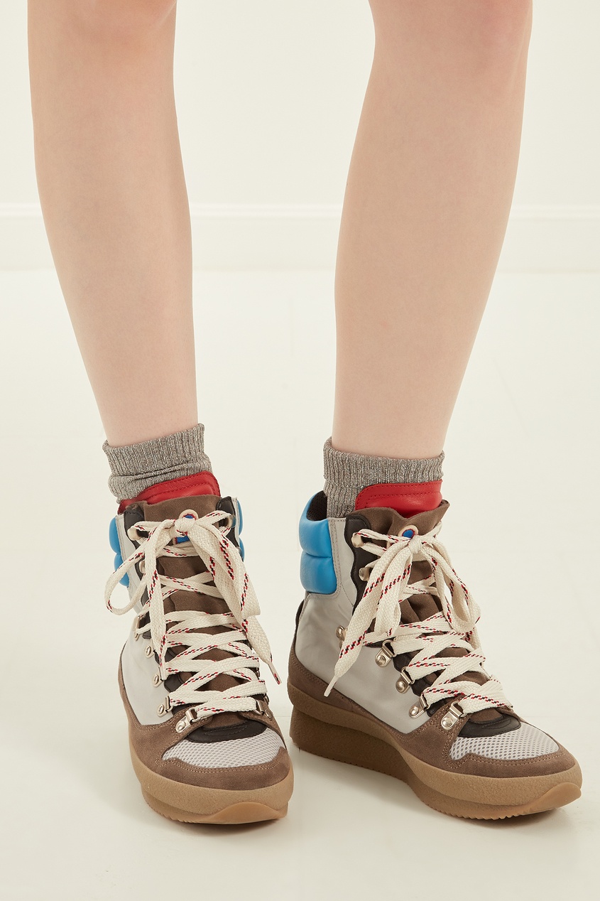 фото Ботинки с текстильной отделкой на шнуровке brendta isabel marant