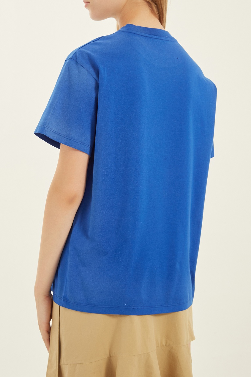 фото Синяя хлопковая футболка golden goose deluxe brand