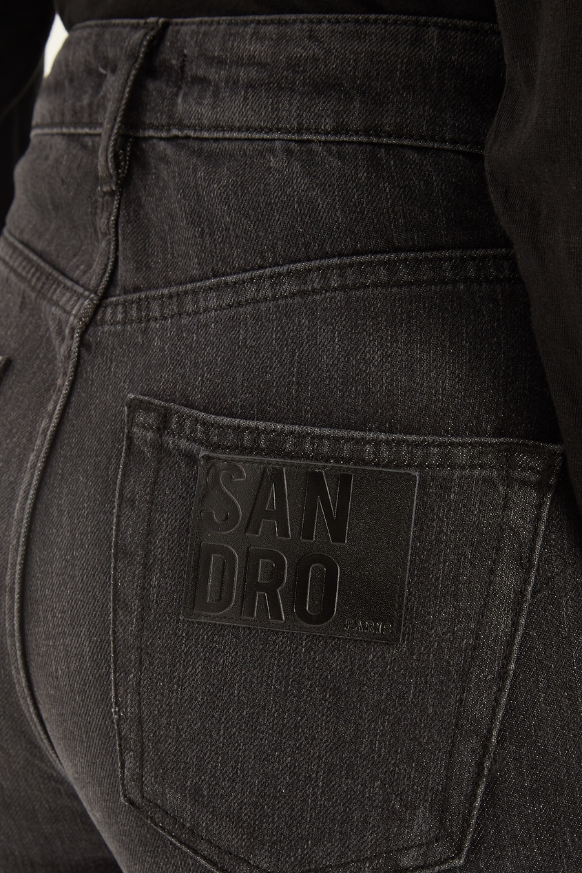 фото Укороченные черные джинсы sandro