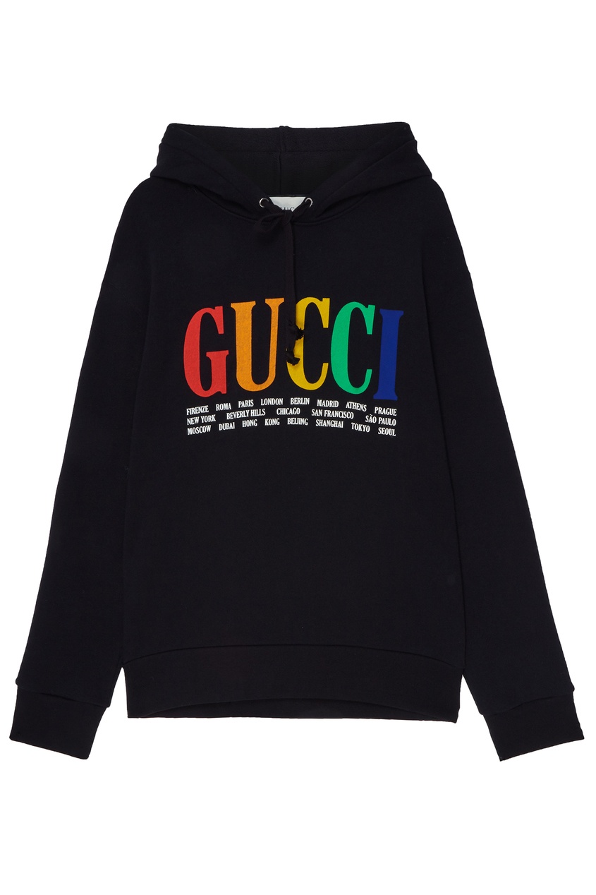 фото Худи с контрастным логотипом Gucci man