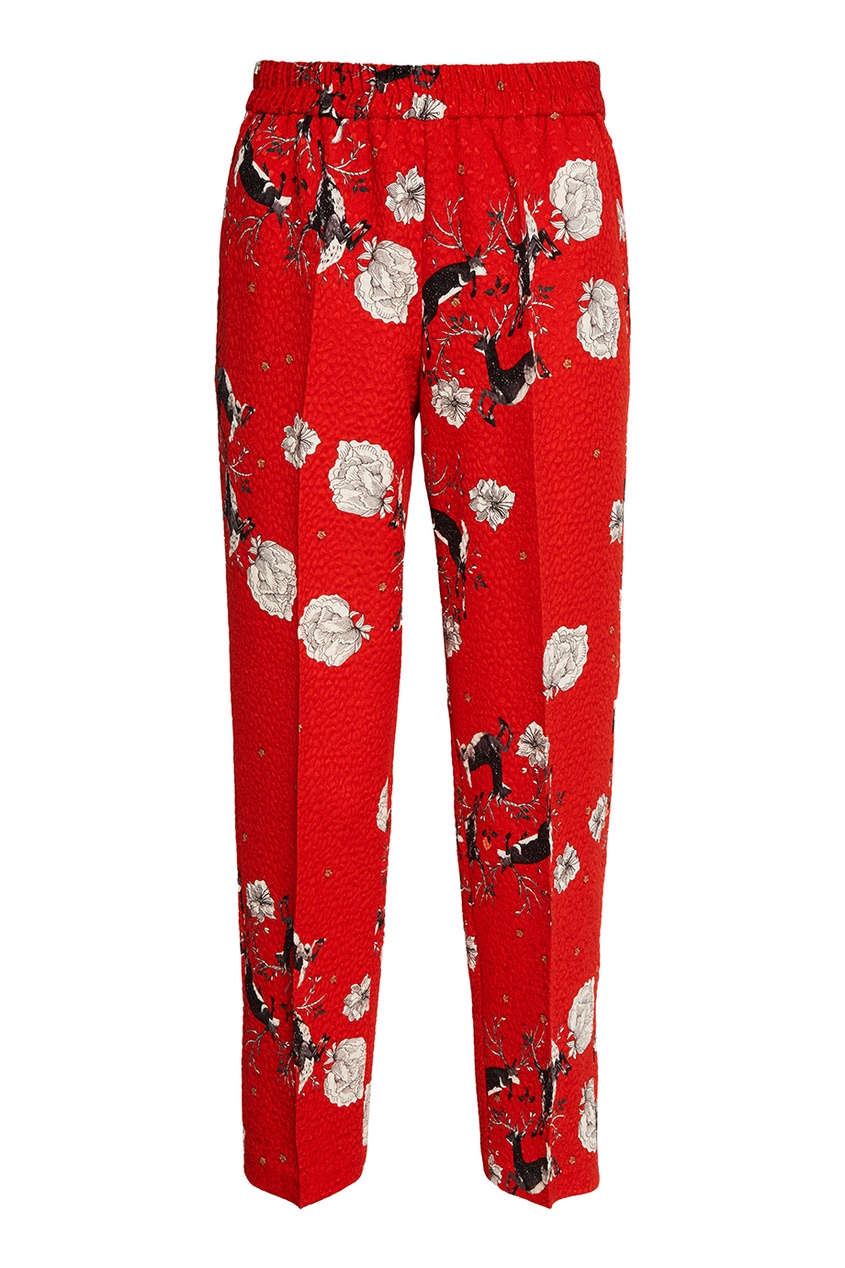 фото Красные брюки с цветочным принтом Alena akhmadullina