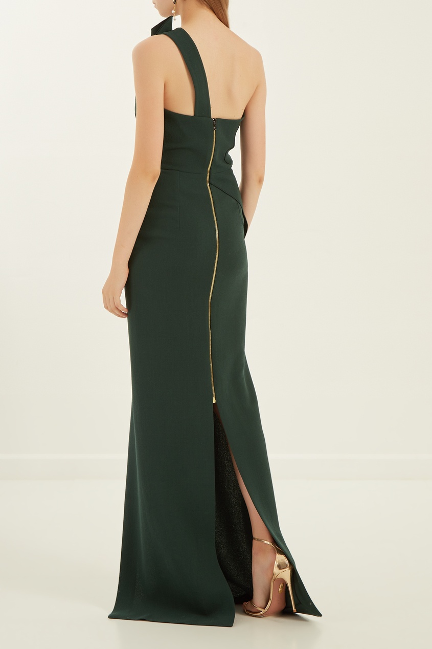 фото Зеленое платье с асимметричной драпировкой roland mouret