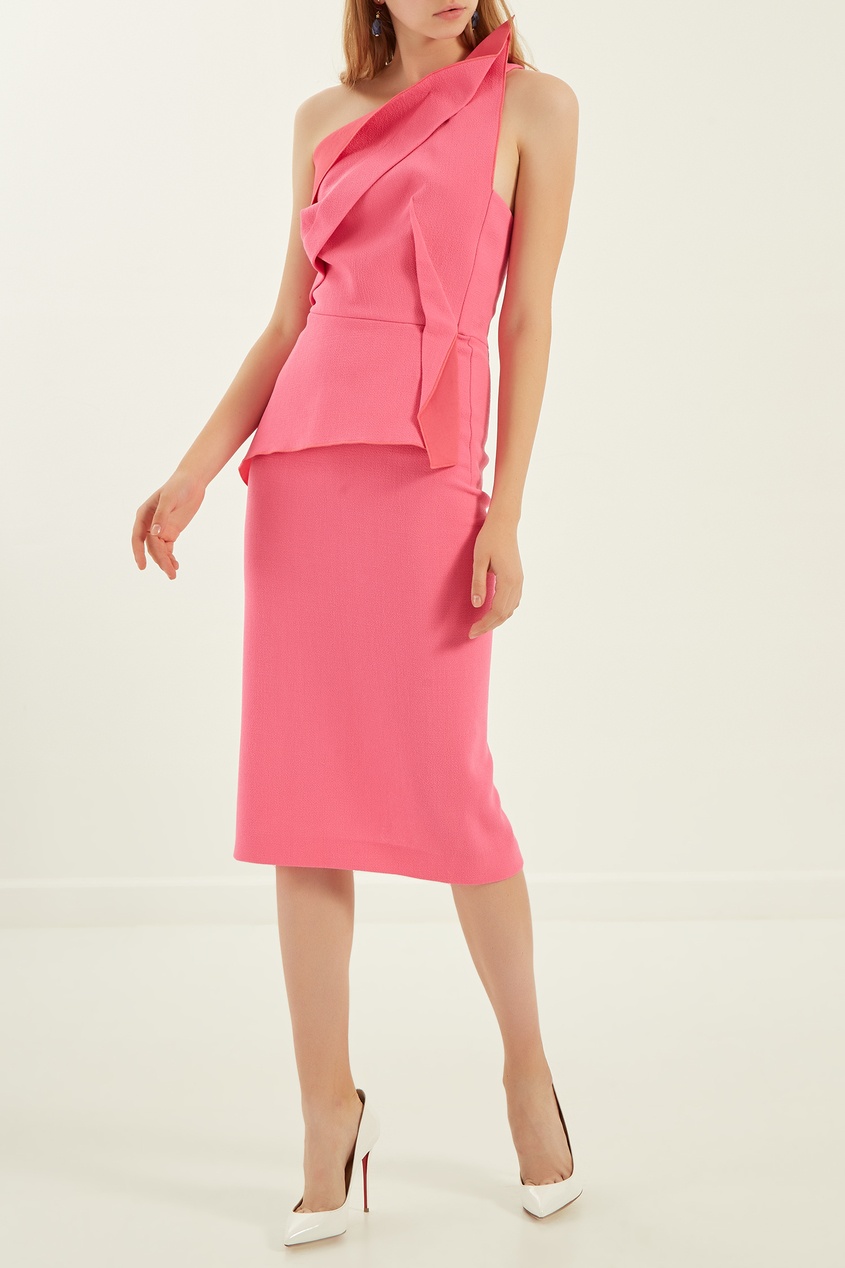 фото Асимметричное розовое платье roland mouret