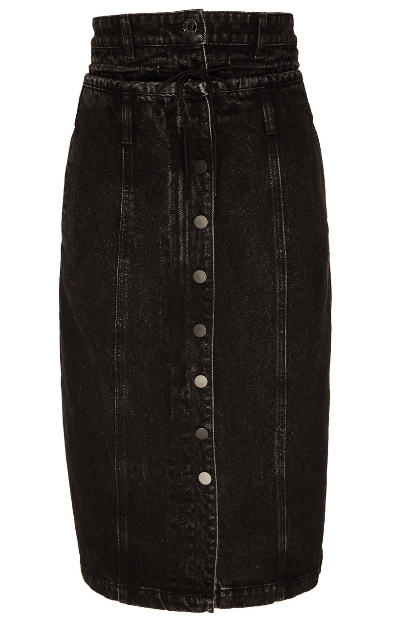 фото Черная юбка с пуговицами mo&co