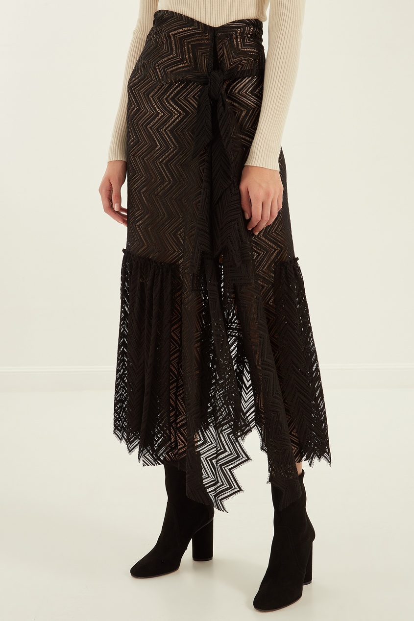 фото Асимметричная юбка с контрастной отделкой roland mouret