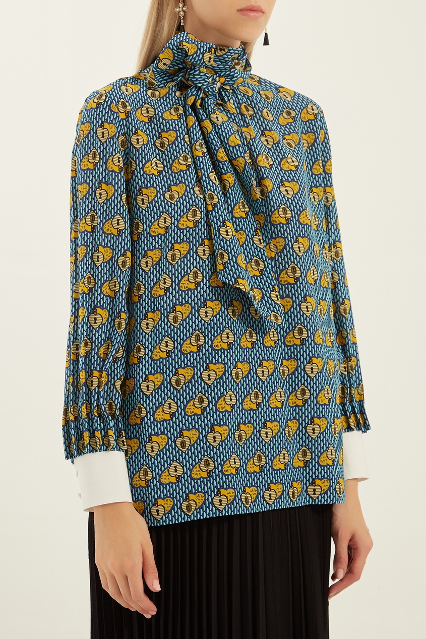 фото Блузка с комбинированным принтом Fendi