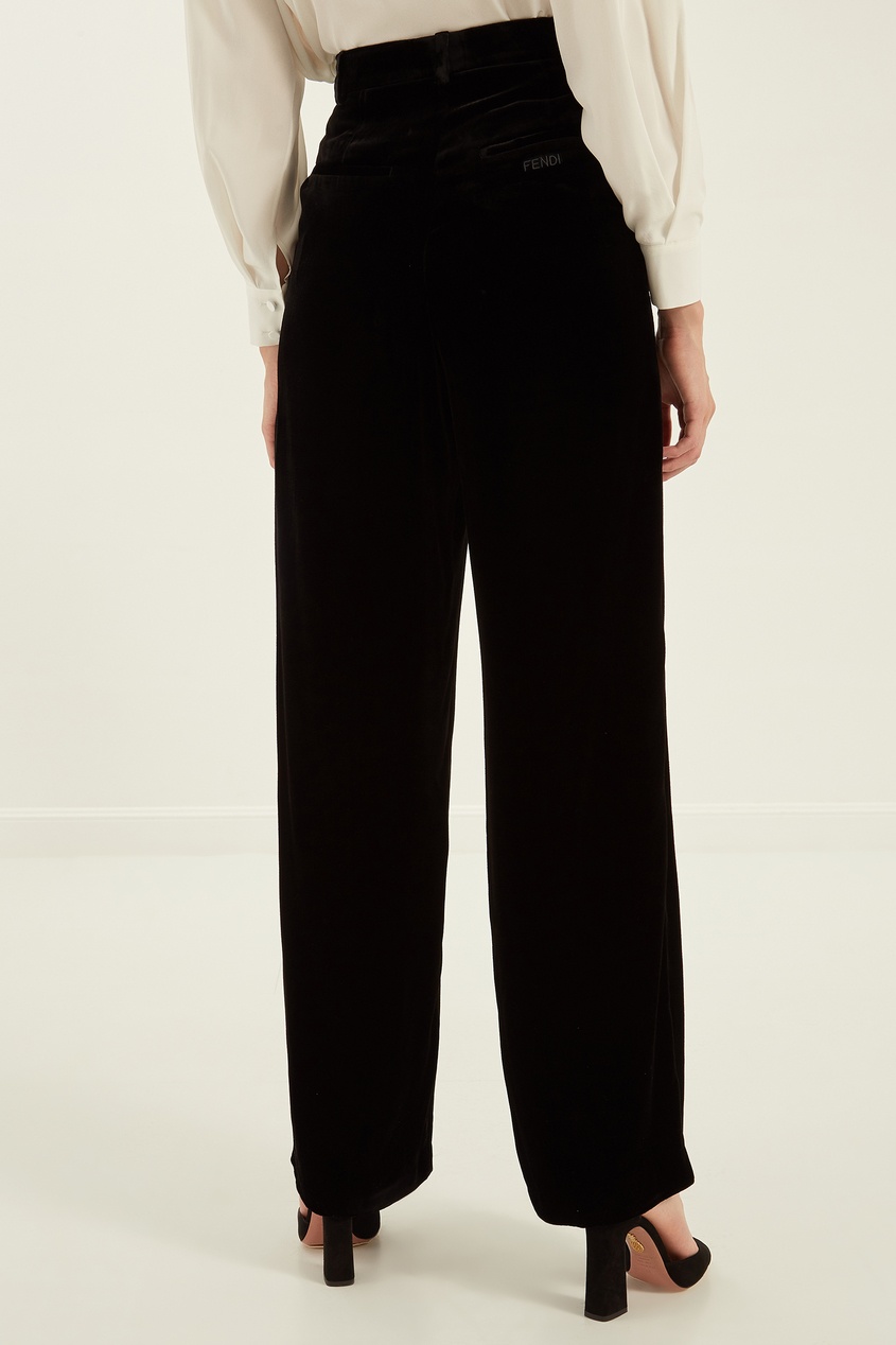 фото Черные бархатные брюки Fendi