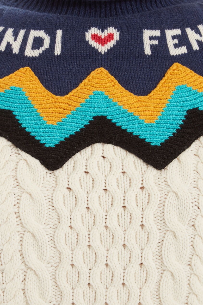 фото Кашемировый свитер с контрастной отделкой fendi