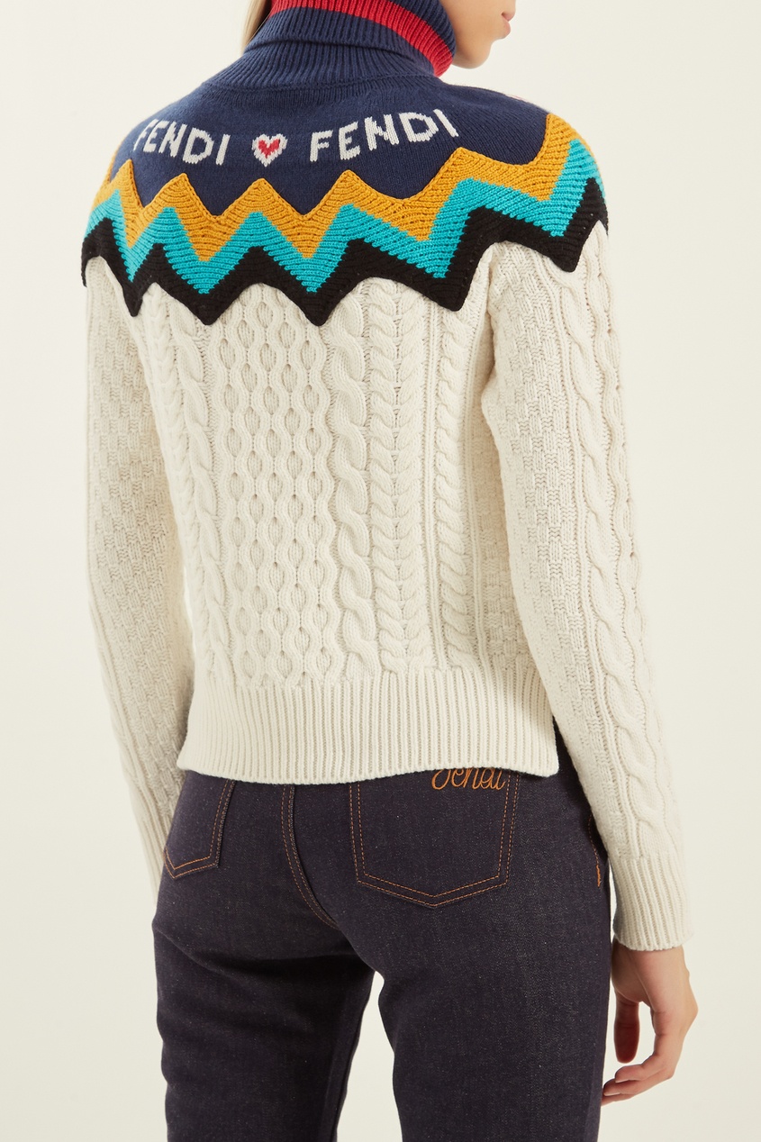 фото Кашемировый свитер с контрастной отделкой fendi