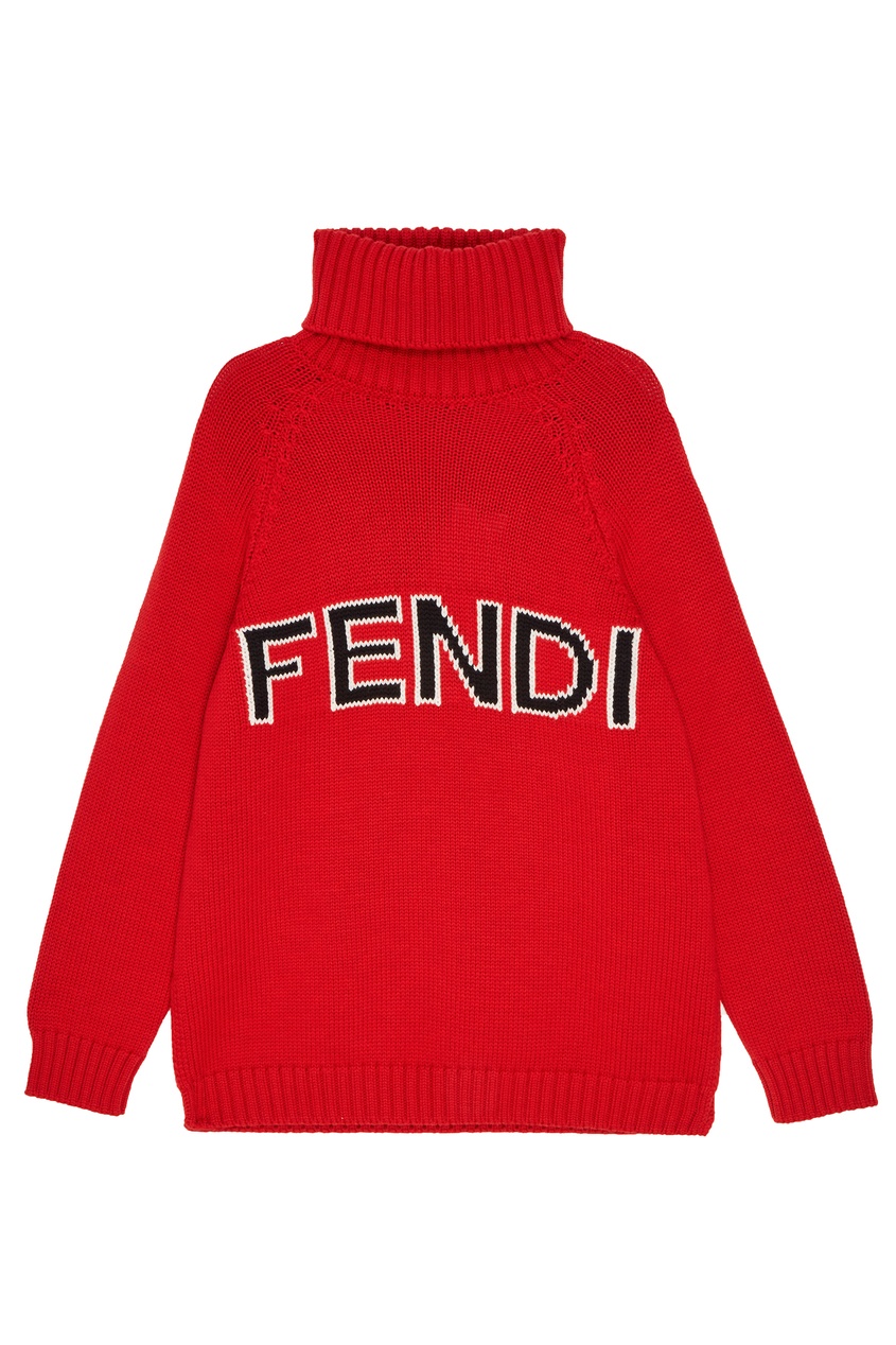 фото Красный свитер с логотипом fendi