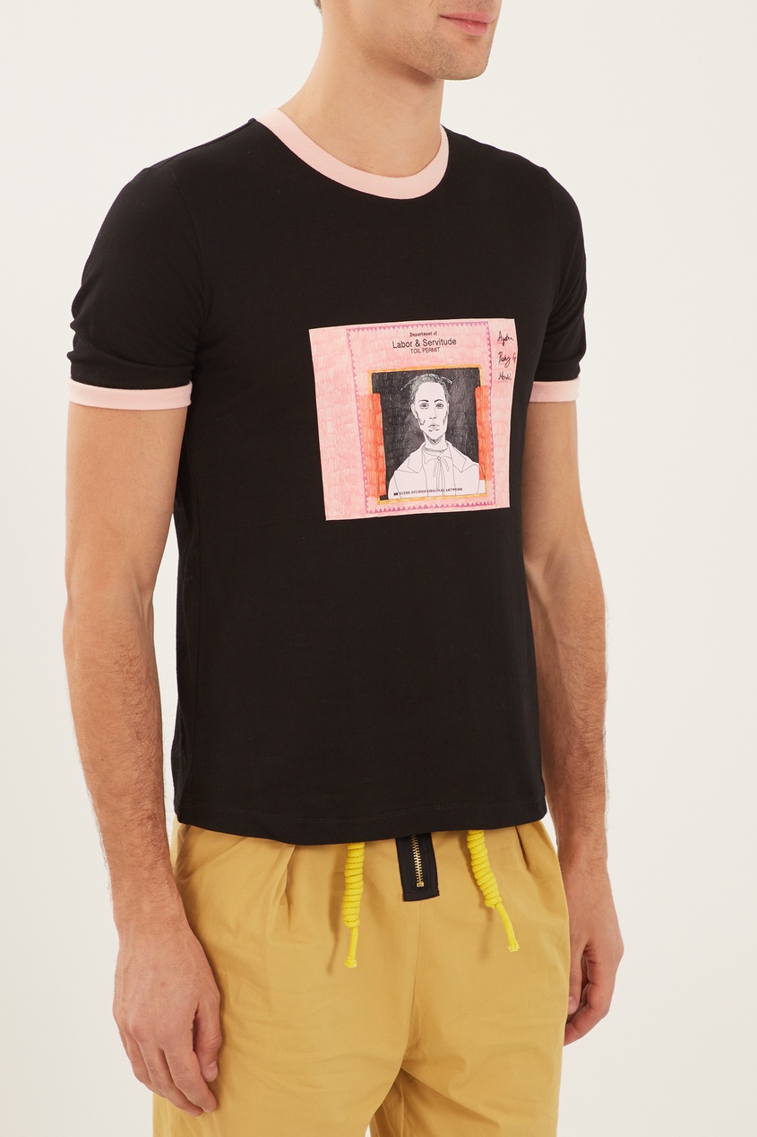фото Хлопковая футболка с контрастным принтом budapest yuzhe studios