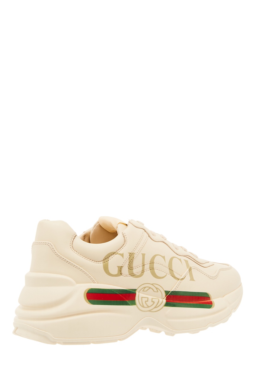 фото Кожаные кроссовки rhyton с логотипом gucci