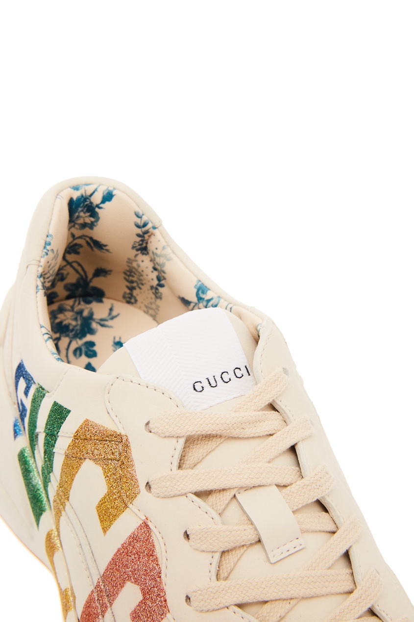 фото Кроссовки с блестящим логотипом gucci