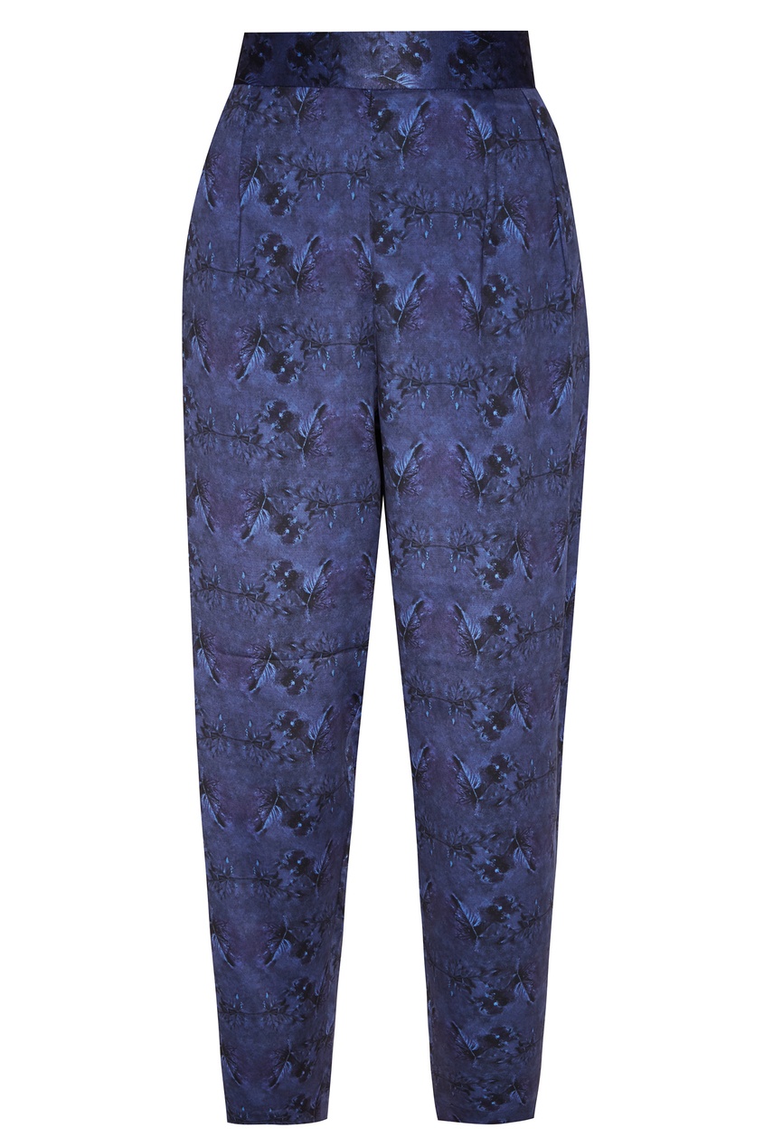 фото Синие брюки с абстрактным принтом adolfo dominguez
