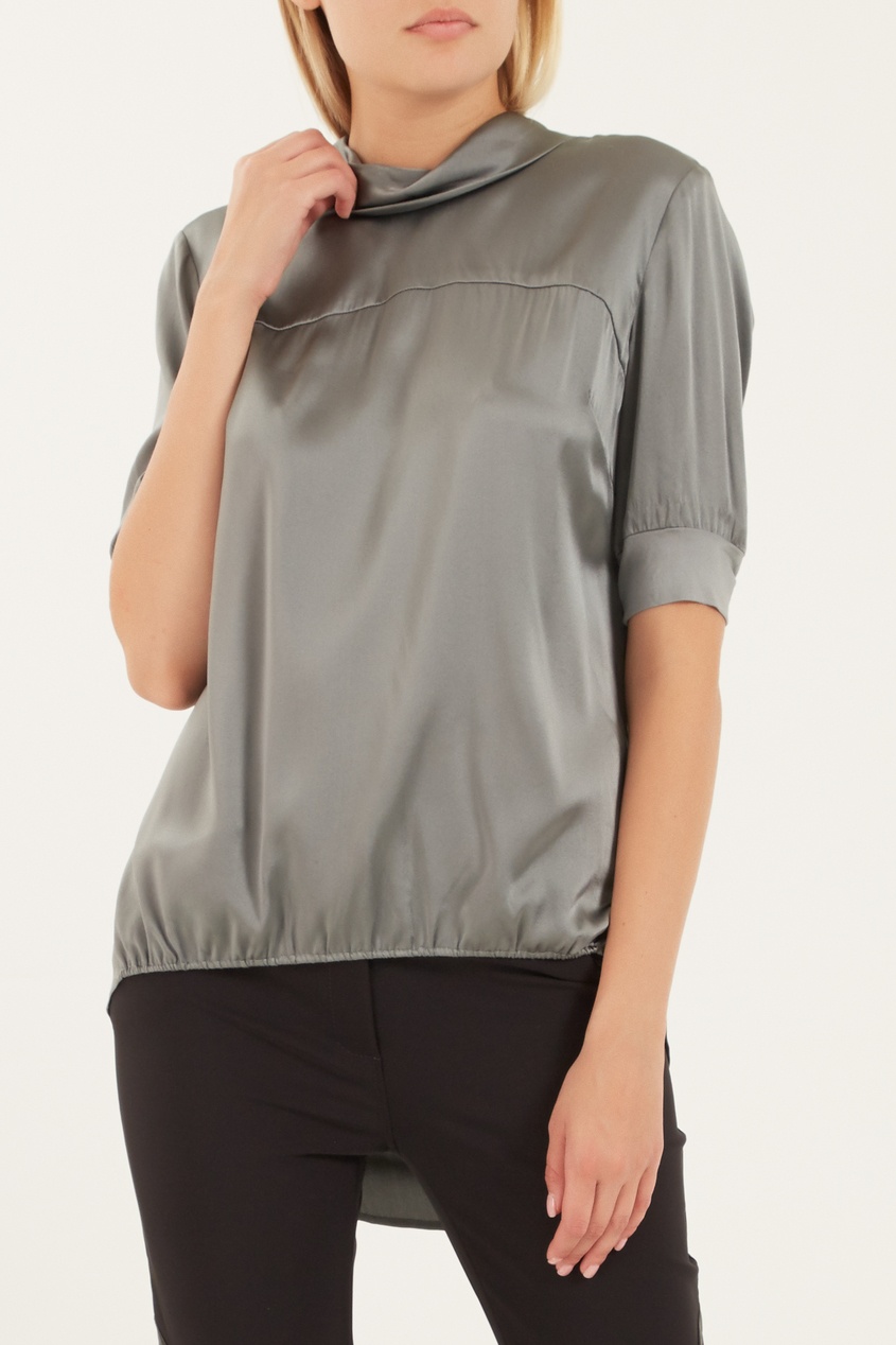 

Асимметричная серая блузка, Серый