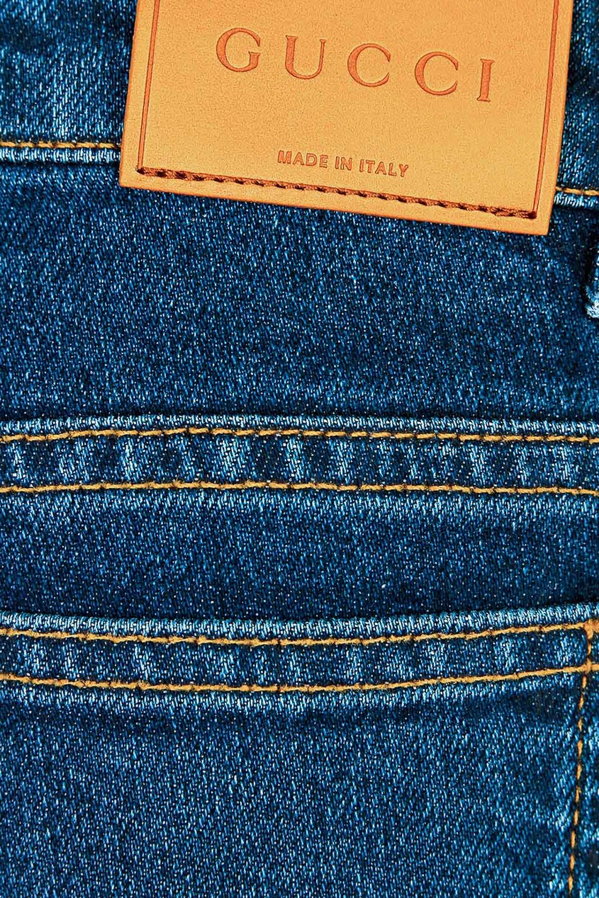 фото Голубые джинсы с вышивкой gucci