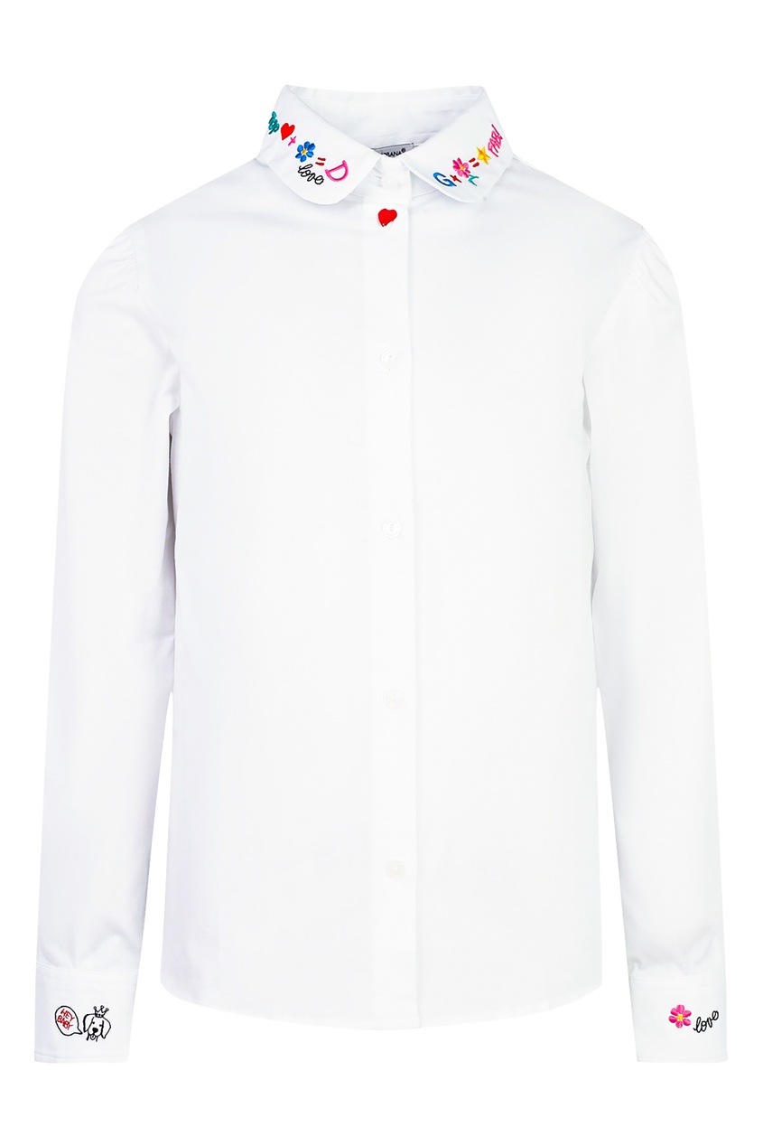 фото Белая рубашка с вышивкой dolce&gabbana