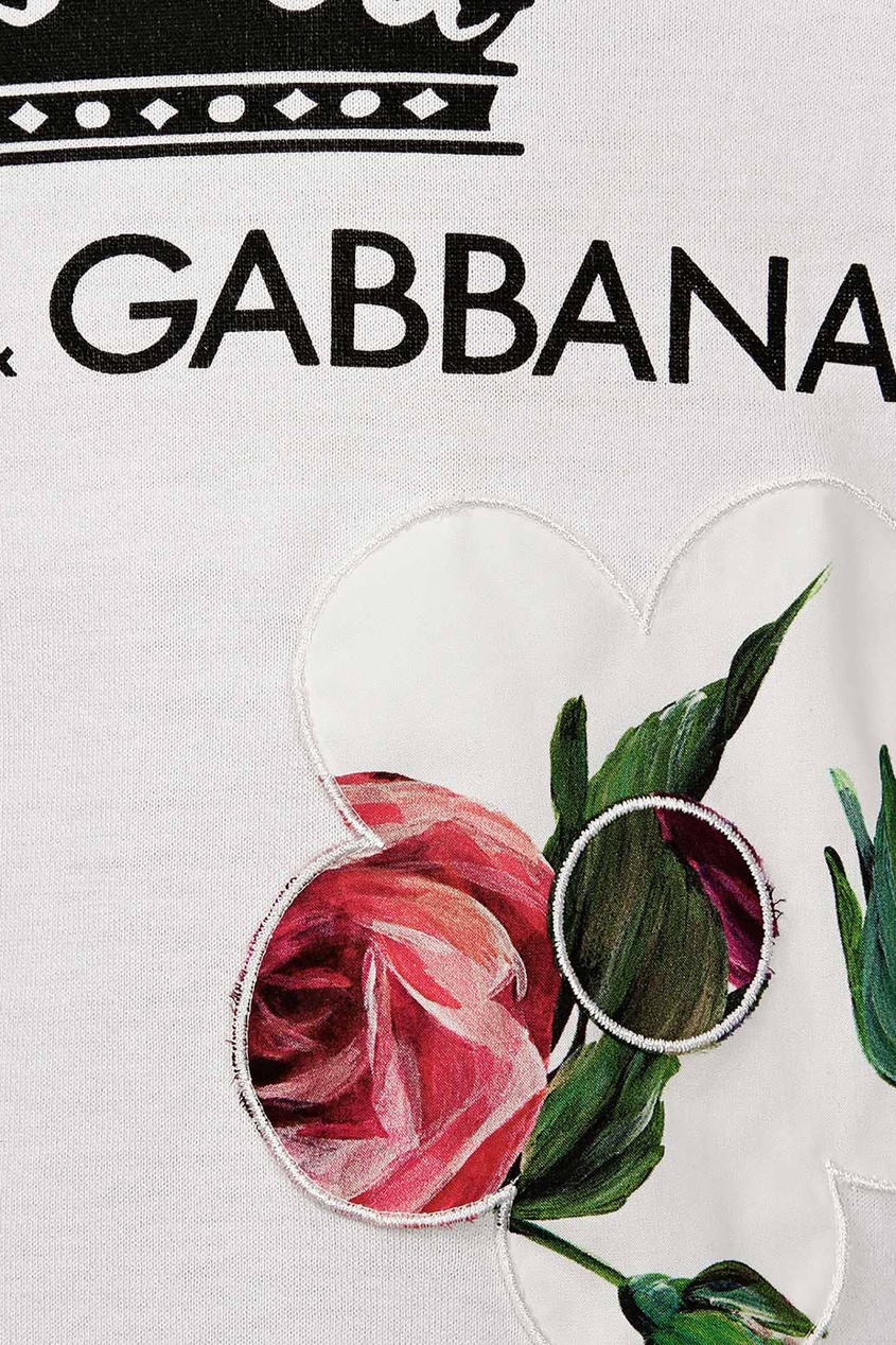 фото Белая футболка с нашивкой dolce&gabbana