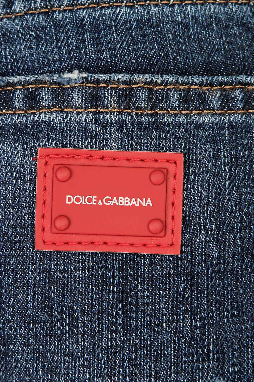 фото Комбинированные джинсы с отделкой dolce&gabbana