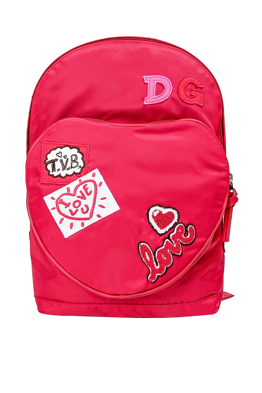 фото Красный рюкзак с аппликациями Dolce&gabbana children