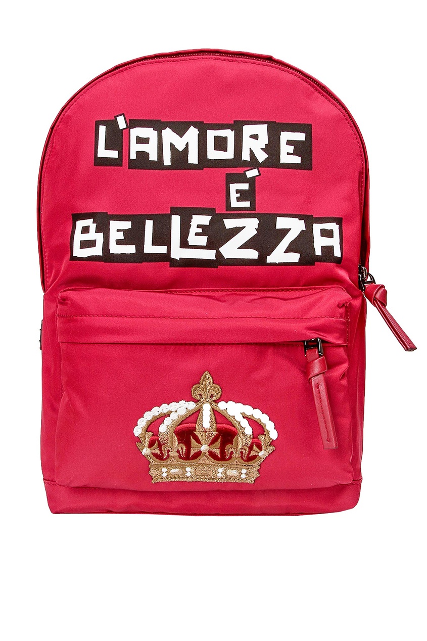 фото Красный рюкзак с отделкой dolce&gabbana