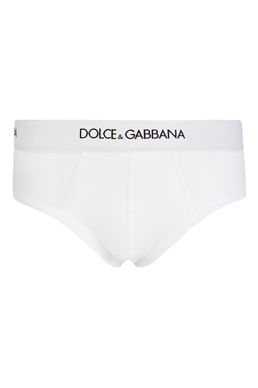 фото Белые трусы с логотипом dolce&gabbana