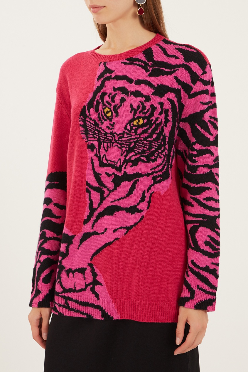 фото Красный джемпер с тигром Valentino