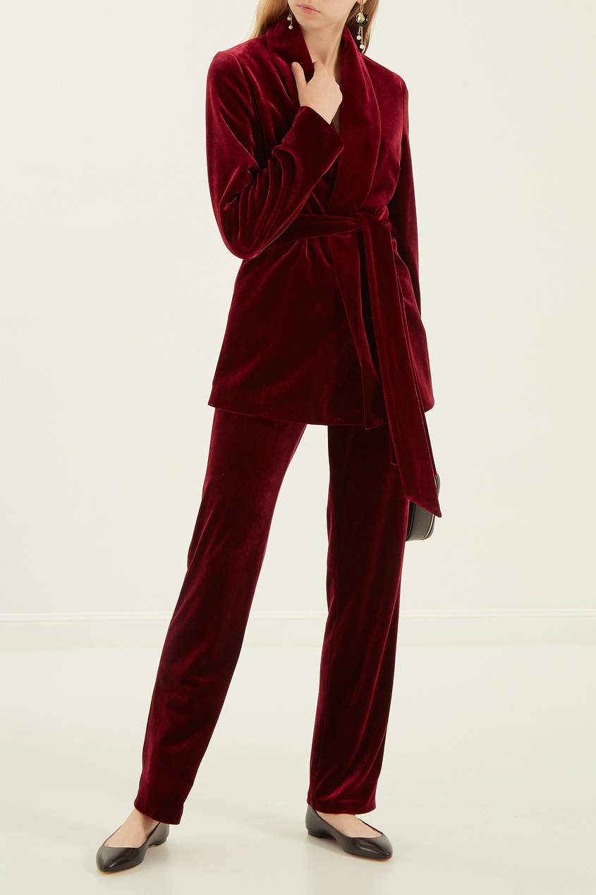 фото Бордовый бархатный костюм ли-лу