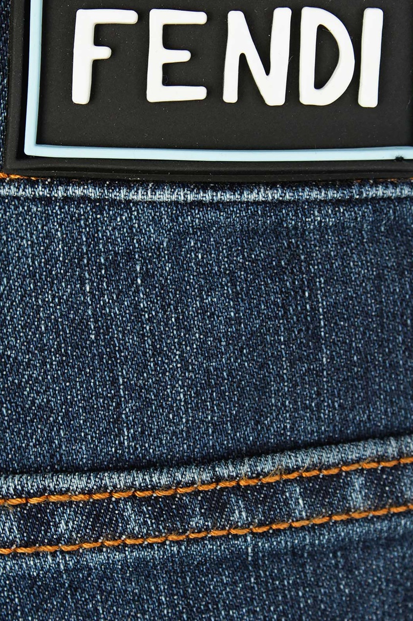 фото Зауженные синие джинсы fendi