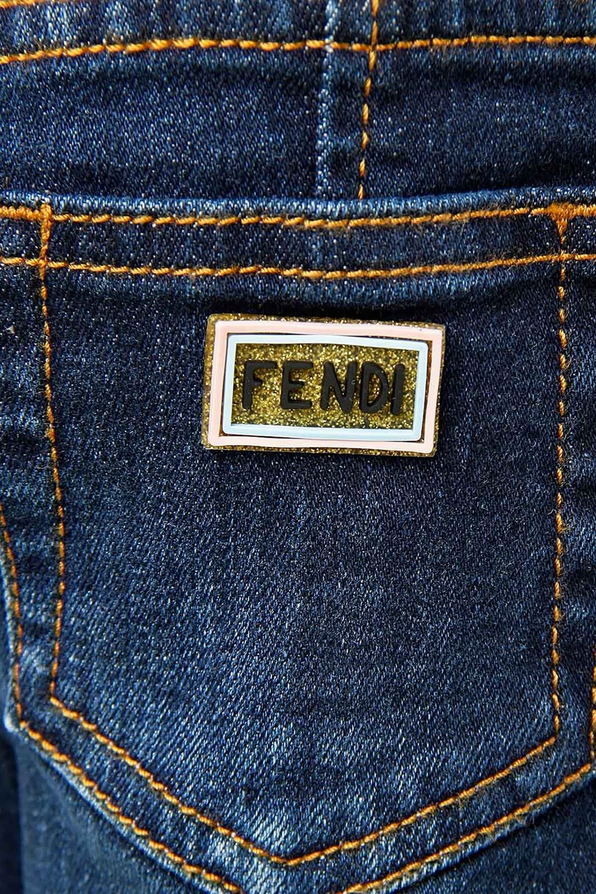 фото Укороченные джинсы с оборками fendi