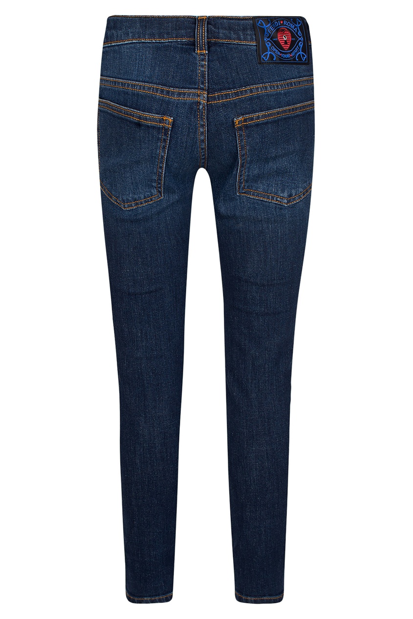 фото Зауженные джинсы с рюшами fendi