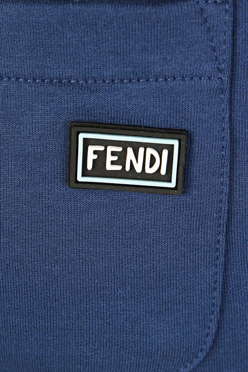 фото Синие брюки с логотипом fendi